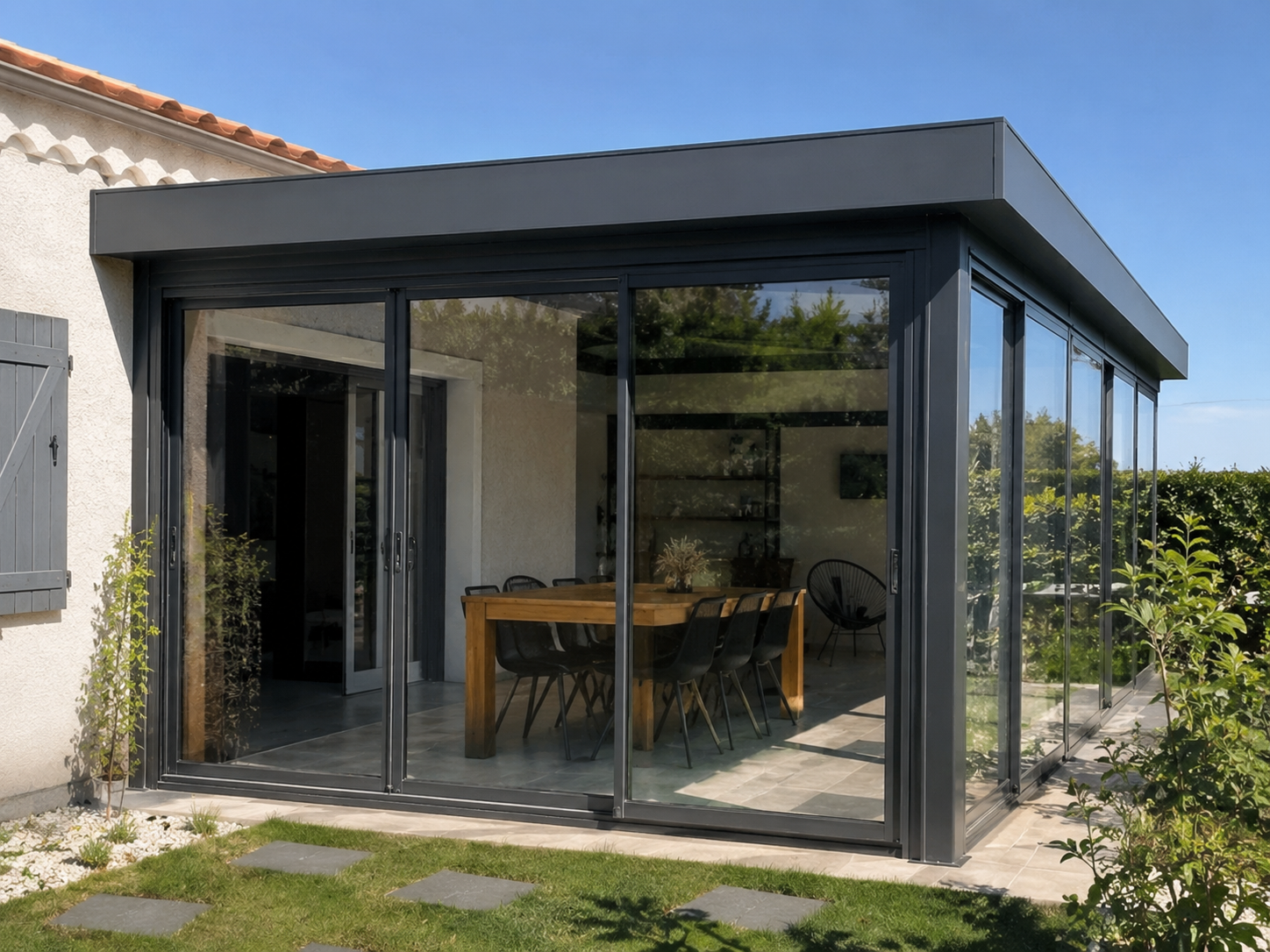 Véranda bioclimatique 25m² — Cap d'Antibes